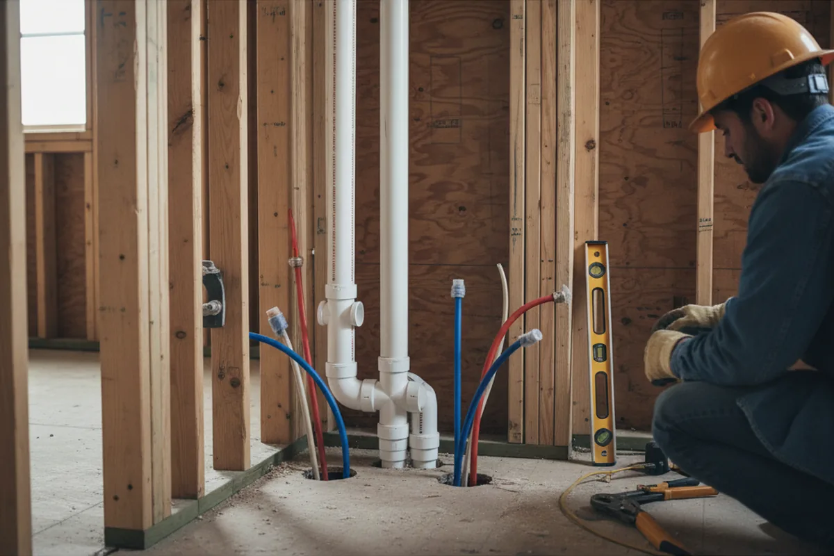 Drain and supply rough-in during Toilet Repair and Installation in Beloit